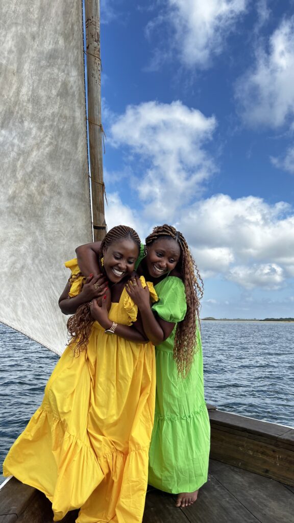 Beautiful, beautiful girls on a full day sailing tour from Lamu to Manda Island