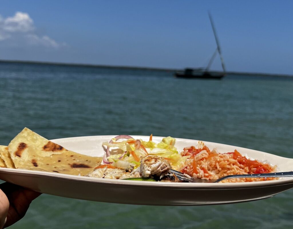 Meal cooked on the dhow