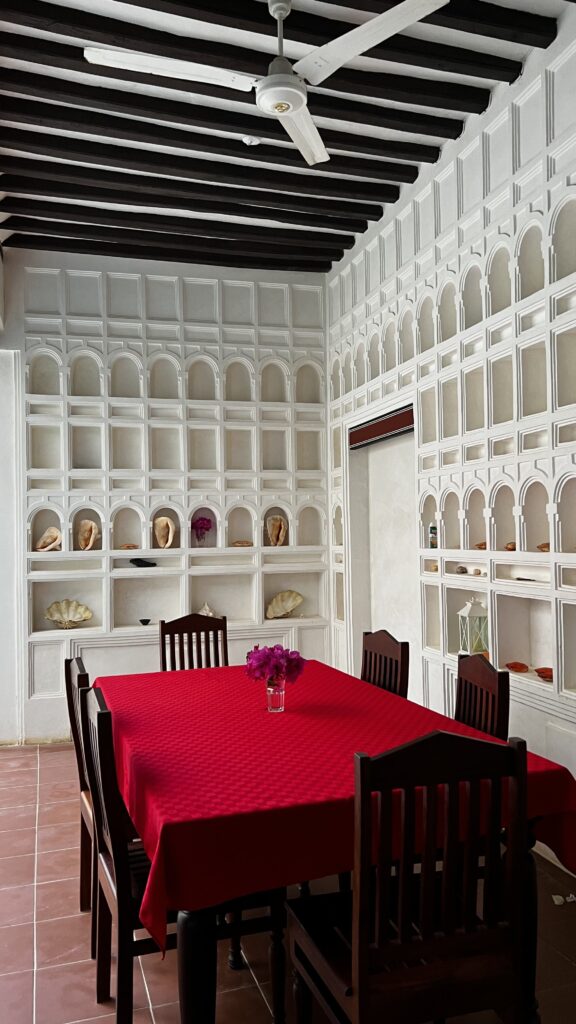 tunusuru house, lamu - downstairs dining room