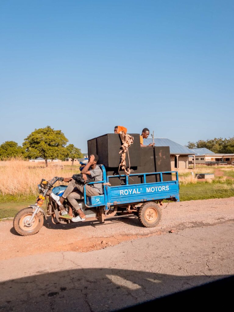 Tricycles as transportation in Ghana