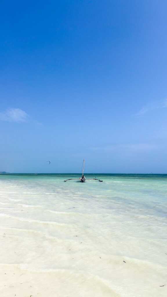 private beach front of La Luna resort 