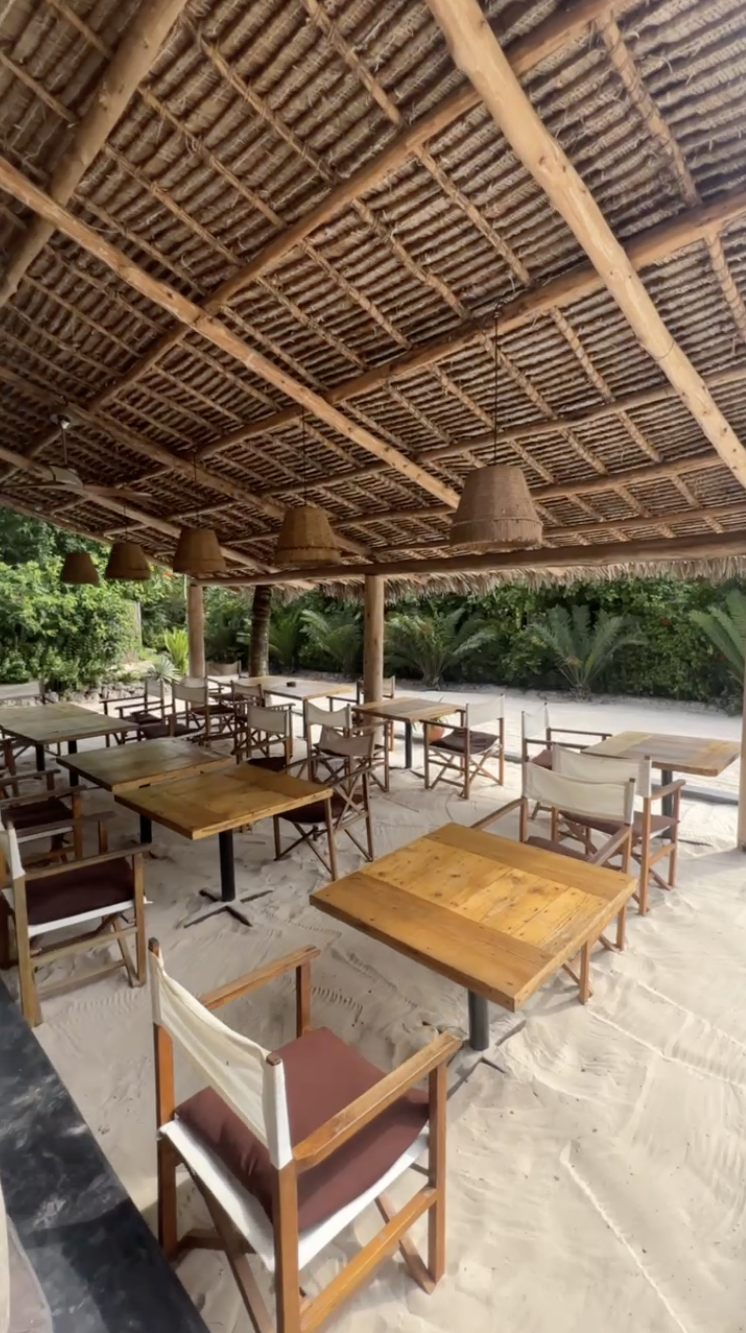 dinner seating at la luna resort Jambiani